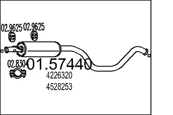 Mittelschalldämpfer MTS 01.57440