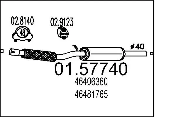 Mittelschalldämpfer MTS 01.57740