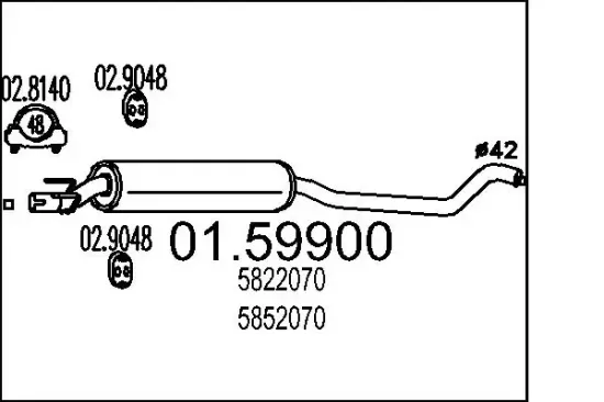 Mittelschalldämpfer MTS 01.59900 Bild Mittelschalldämpfer MTS 01.59900