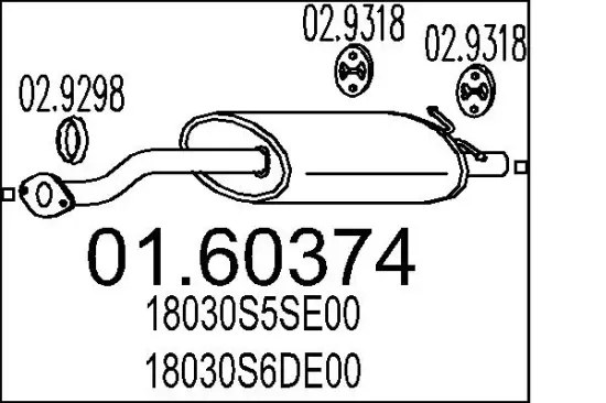 Endschalldämpfer MTS 01.60374 Bild Endschalldämpfer MTS 01.60374