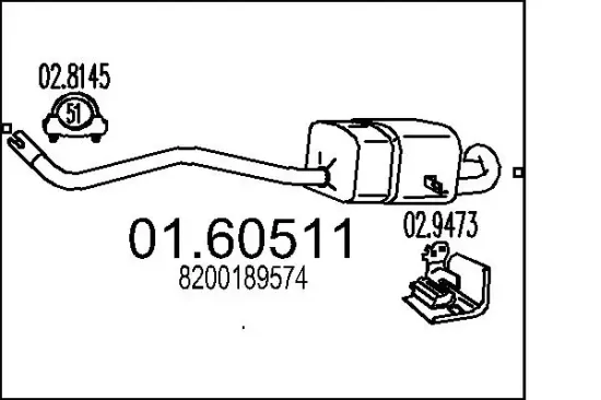 Endschalldämpfer MTS 01.60511 Bild Endschalldämpfer MTS 01.60511