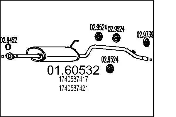 Endschalldämpfer MTS 01.60532