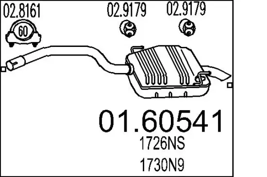 Endschalldämpfer MTS 01.60541 Bild Endschalldämpfer MTS 01.60541