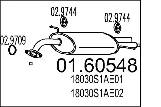Endschalldämpfer MTS 01.60548 Bild Endschalldämpfer MTS 01.60548