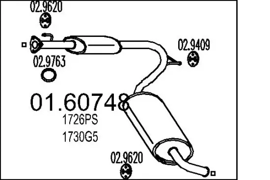 Endschalldämpfer MTS 01.60748 Bild Endschalldämpfer MTS 01.60748