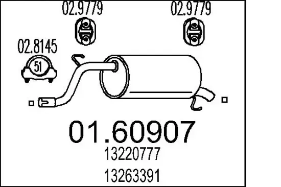 Endschalldämpfer MTS 01.60907 Bild Endschalldämpfer MTS 01.60907