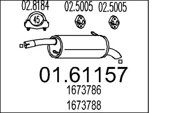 Endschalldämpfer MTS 01.61157 Bild Endschalldämpfer MTS 01.61157