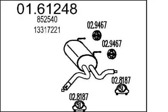 Endschalldämpfer MTS 01.61248 Bild Endschalldämpfer MTS 01.61248