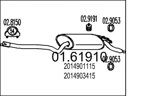 Endschalldämpfer MTS 01.61910 Bild Endschalldämpfer MTS 01.61910