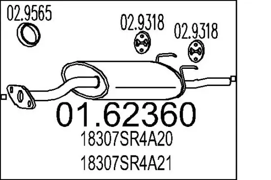 Endschalldämpfer MTS 01.62360 Bild Endschalldämpfer MTS 01.62360
