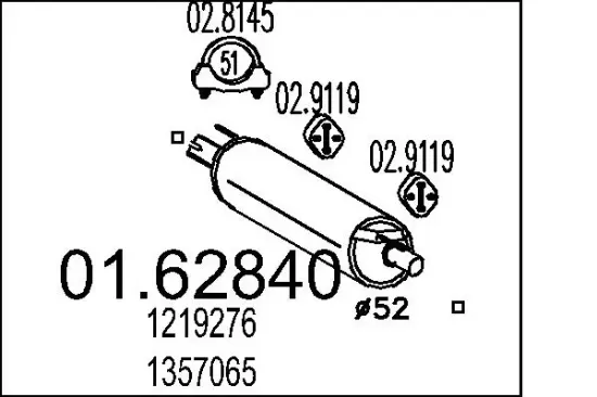 Endschalldämpfer MTS 01.62840 Bild Endschalldämpfer MTS 01.62840