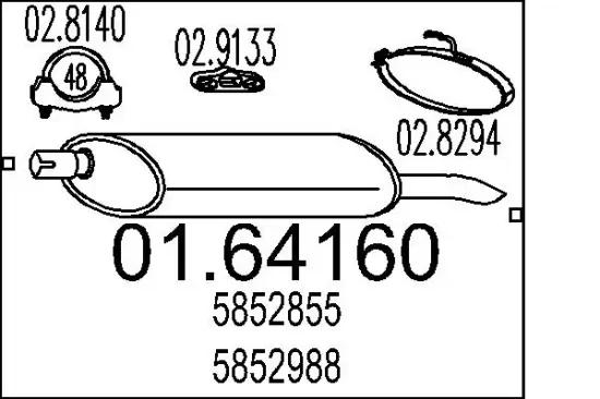 Endschalldämpfer MTS 01.64160 Bild Endschalldämpfer MTS 01.64160