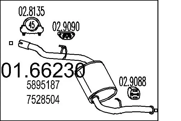 Abgasrohr vorne MTS 01.22290