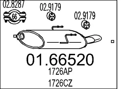 Endschalldämpfer MTS 01.66520 Bild Endschalldämpfer MTS 01.66520