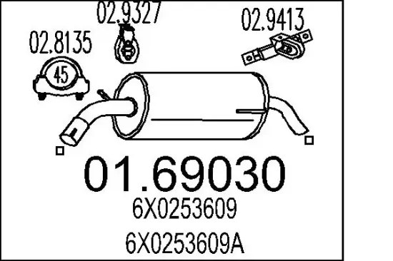 Endschalldämpfer MTS 01.69030 Bild Endschalldämpfer MTS 01.69030
