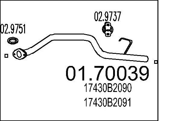 Abgasrohr hinten MTS 01.70039