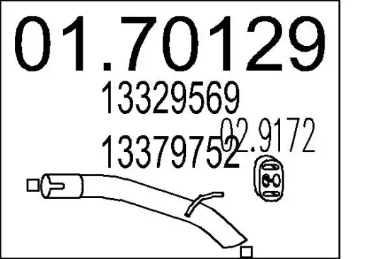 Abgasrohr hinten MTS 01.70129 Bild Abgasrohr hinten MTS 01.70129