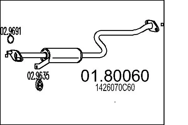 Mittelschalldämpfer MTS 01.80060