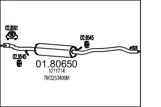 Mittelschalldämpfer MTS 01.80650 Bild Mittelschalldämpfer MTS 01.80650