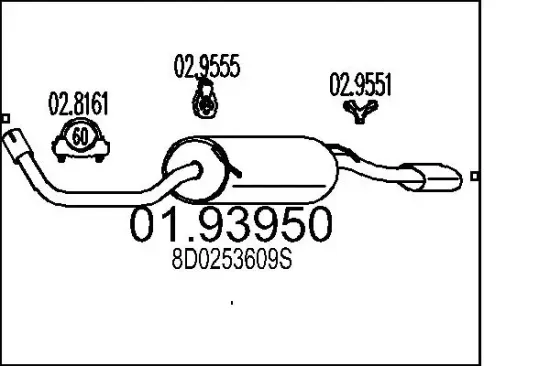 Endschalldämpfer MTS 01.93950 Bild Endschalldämpfer MTS 01.93950