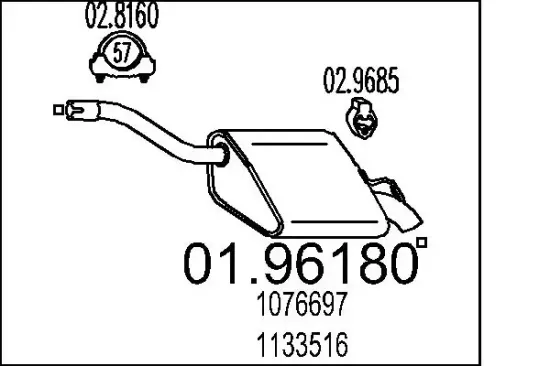Endschalldämpfer MTS 01.96180 Bild Endschalldämpfer MTS 01.96180
