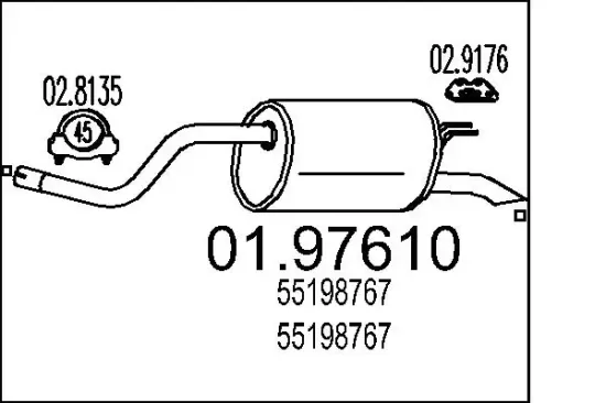 Endschalldämpfer MTS 01.97610 Bild Endschalldämpfer MTS 01.97610