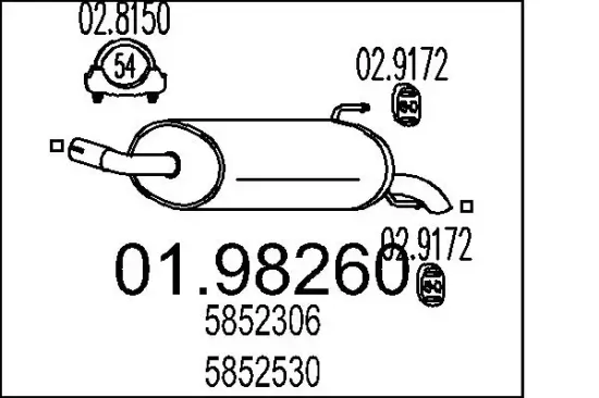 Endschalldämpfer MTS 01.98260 Bild Endschalldämpfer MTS 01.98260