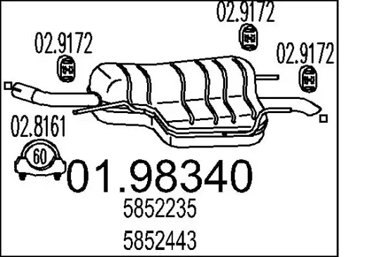 Endschalldämpfer MTS 01.98340 Bild Endschalldämpfer MTS 01.98340