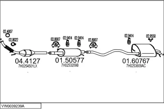Abgasrohr vorne MTS 01.21280 Bild Abgasrohr vorne MTS 01.21280