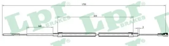 Seilzug, Feststellbremse hinten links hinten rechts LPR C0073B Bild Seilzug, Feststellbremse hinten links hinten rechts LPR C0073B