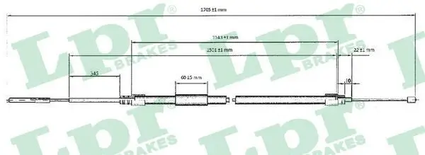 Seilzug, Feststellbremse hinten links LPR C0077B