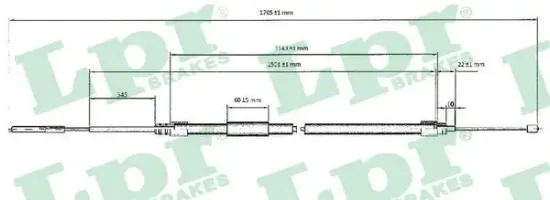 Seilzug, Feststellbremse hinten links LPR C0077B Bild Seilzug, Feststellbremse hinten links LPR C0077B