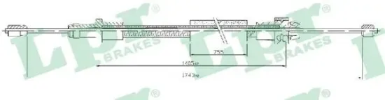 Seilzug, Feststellbremse hinten links LPR C0093B Bild Seilzug, Feststellbremse hinten links LPR C0093B