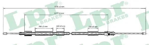 Seilzug, Feststellbremse hinten rechts LPR C0119B