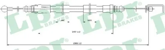 Seilzug, Feststellbremse hinten rechts LPR C0129B Bild Seilzug, Feststellbremse hinten rechts LPR C0129B