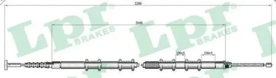 Seilzug, Feststellbremse hinten links LPR C0188B Bild Seilzug, Feststellbremse hinten links LPR C0188B