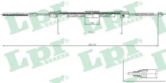 Seilzug, Feststellbremse LPR C0209B Bild Seilzug, Feststellbremse LPR C0209B
