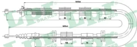 Seilzug, Feststellbremse hinten rechts LPR C0223B Bild Seilzug, Feststellbremse hinten rechts LPR C0223B