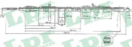 Seilzug, Feststellbremse hinten links LPR C0319B Bild Seilzug, Feststellbremse hinten links LPR C0319B