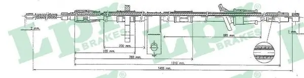 Seilzug, Feststellbremse hinten rechts LPR C0321B