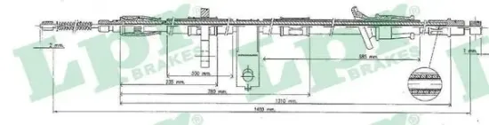 Seilzug, Feststellbremse hinten rechts LPR C0321B Bild Seilzug, Feststellbremse hinten rechts LPR C0321B