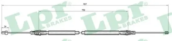 Seilzug, Feststellbremse hinten links LPR C0348B Bild Seilzug, Feststellbremse hinten links LPR C0348B