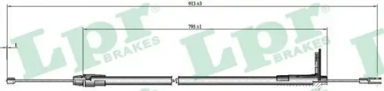 Seilzug, Feststellbremse hinten rechts LPR C0425B Bild Seilzug, Feststellbremse hinten rechts LPR C0425B