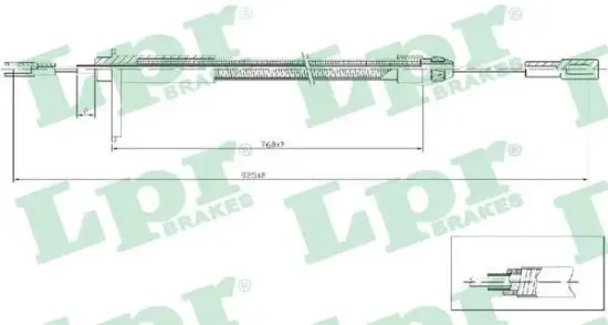 Seilzug, Feststellbremse hinten rechts LPR C0441B Bild Seilzug, Feststellbremse hinten rechts LPR C0441B
