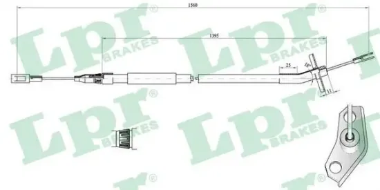 Seilzug, Feststellbremse hinten links LPR C0453B Bild Seilzug, Feststellbremse hinten links LPR C0453B
