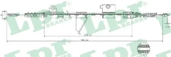 Seilzug, Feststellbremse hinten links LPR C0512B Bild Seilzug, Feststellbremse hinten links LPR C0512B