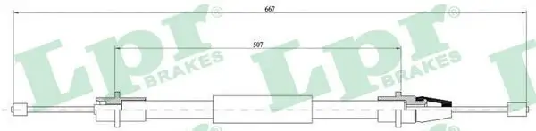 Seilzug, Feststellbremse hinten rechts LPR C0637B