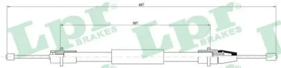 Seilzug, Feststellbremse hinten rechts LPR C0637B Bild Seilzug, Feststellbremse hinten rechts LPR C0637B