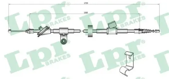 Seilzug, Feststellbremse hinten rechts LPR C0758B Bild Seilzug, Feststellbremse hinten rechts LPR C0758B