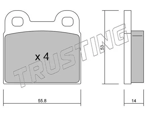 Bremsbelagsatz, Scheibenbremse TRUSTING 002.0 Bild Bremsbelagsatz, Scheibenbremse TRUSTING 002.0